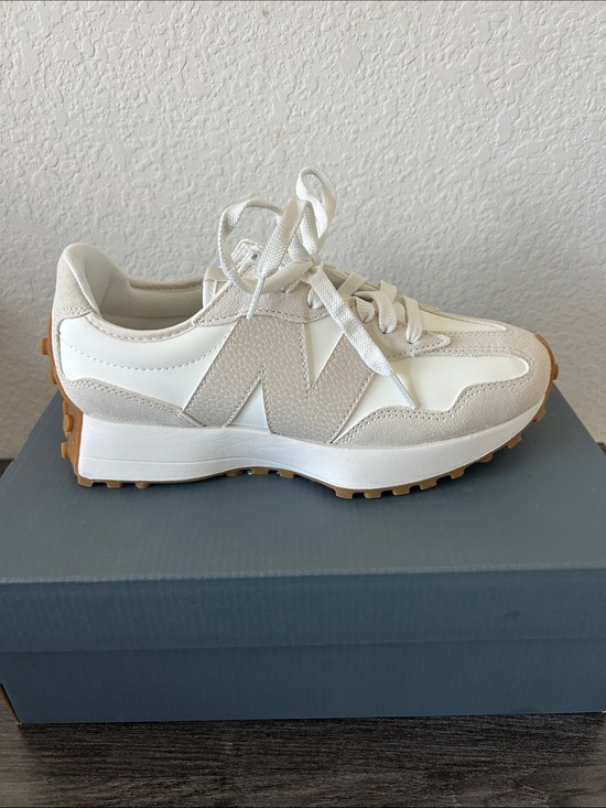 New Balance Shoes - New Balance Women's Sneakers in White and Beige with Gum Outsole